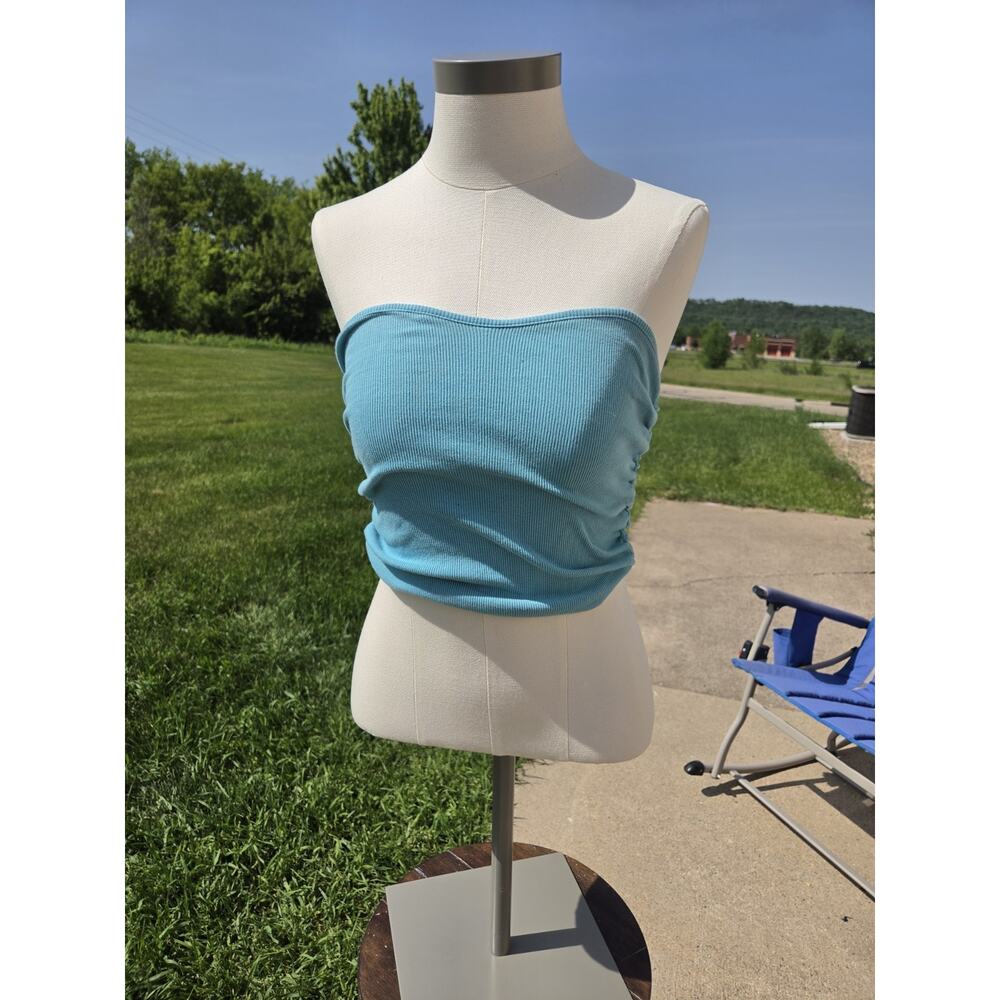 Forever 21 Blue Ribbed Tube Top
